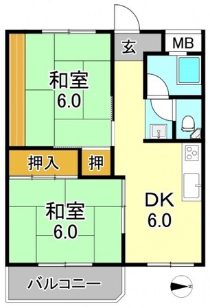 平野駅 徒歩9分 5階の物件間取画像